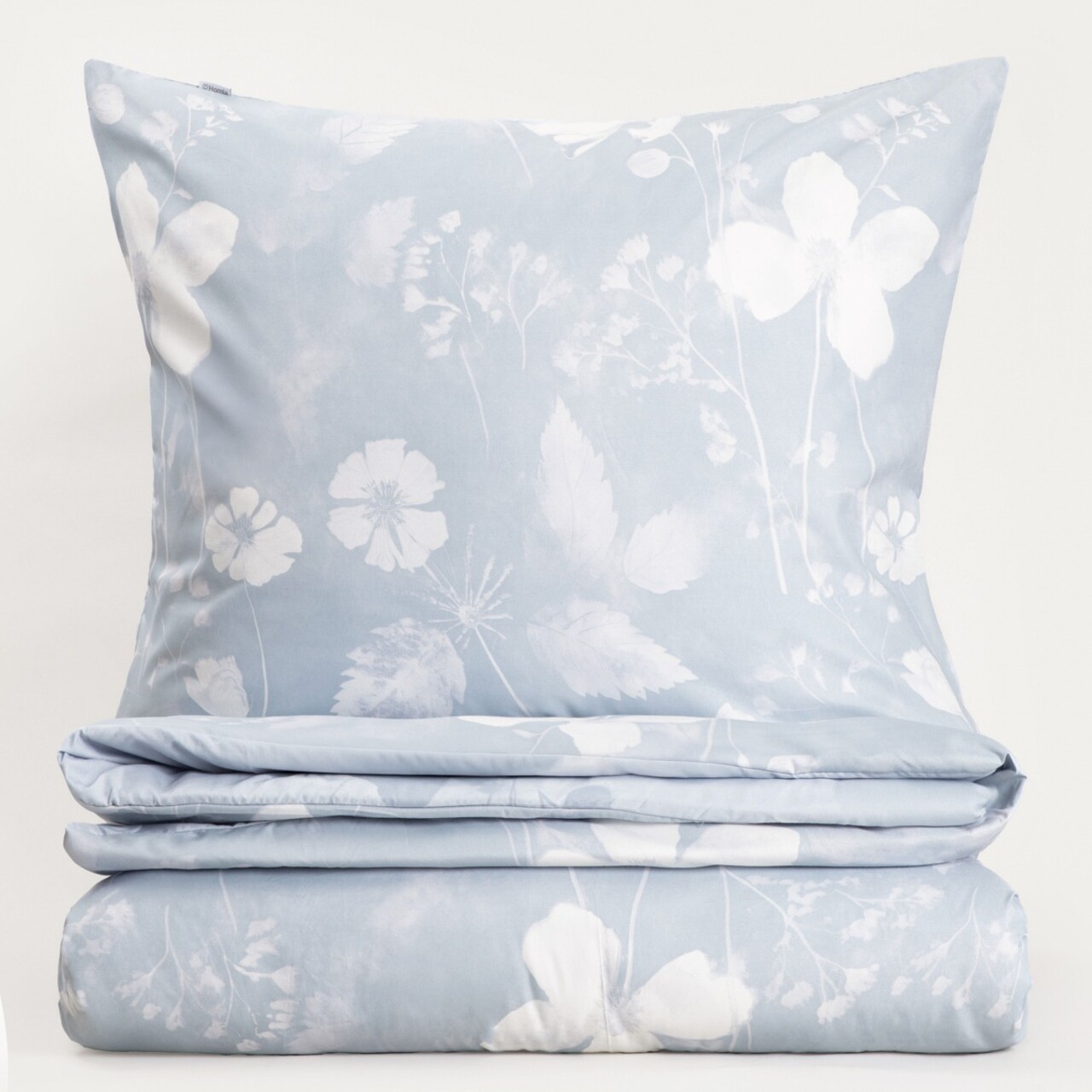Lenjerie de pat King Size, Blossom, Homla, 3 piese, 200x220 cm, microfibra din poliester, albastru/alb - imagine 6